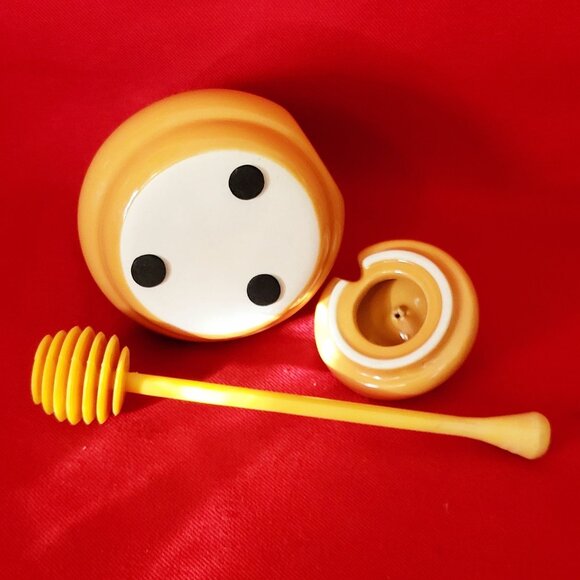 Honey Miel Honey Pot Honey Bowl and Dipper Bees and Honey Dish Bee Hive - Picture 6 of 10